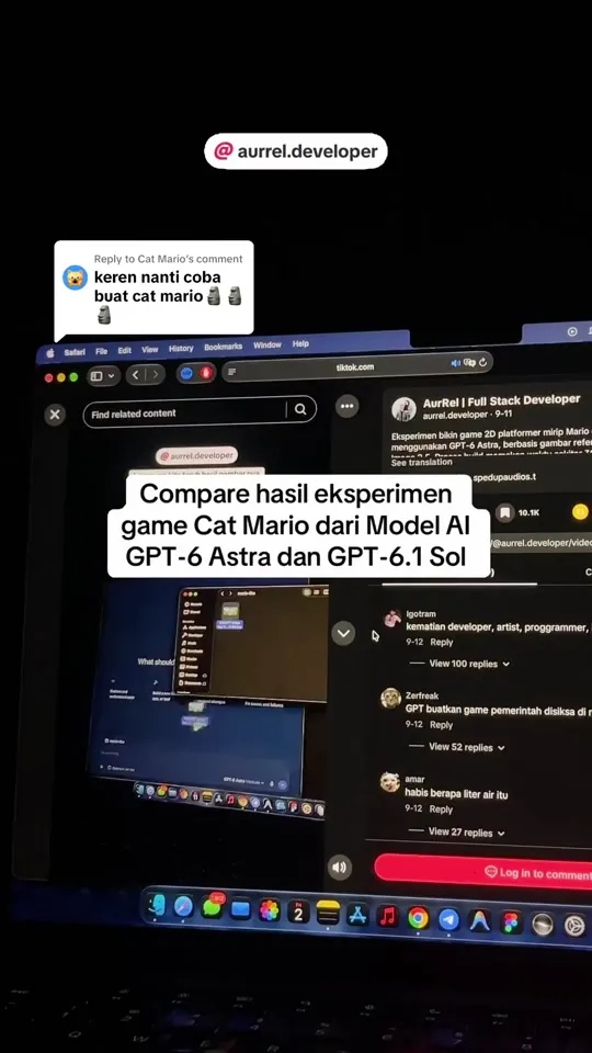 Cat Mario clone comparison between two AI models
