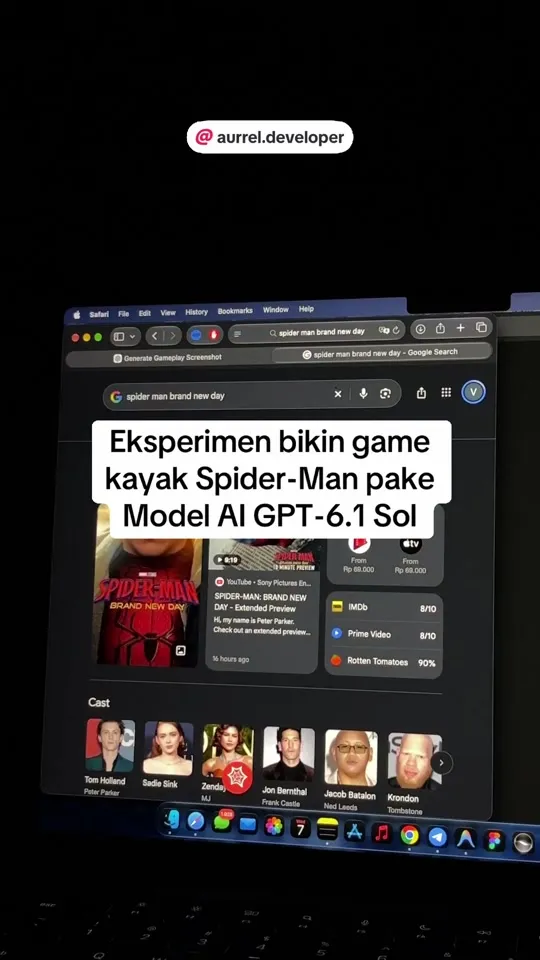 Goldline 3D web-swinging action game experiment