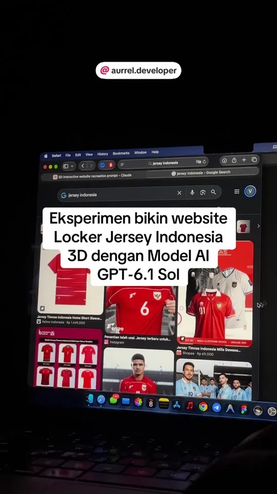 3D Indonesian jersey locker website experiment